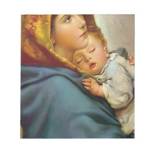 Madonna And Child Roberto Ferruzzi Notepad