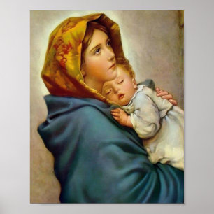 Madonna And Child Roberto Ferruzzi Poster