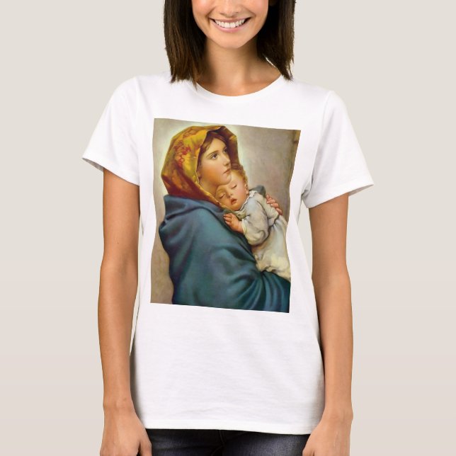 Madonna And Child Roberto Ferruzzi T-Shirt (Front)