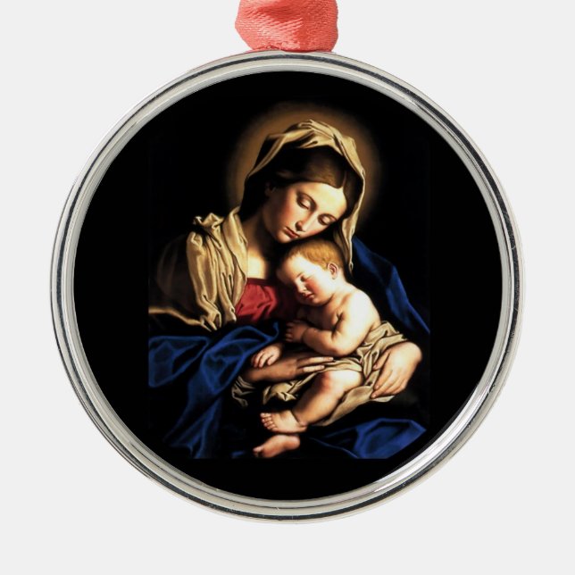 Madonna and Child Round Ornament (Front)