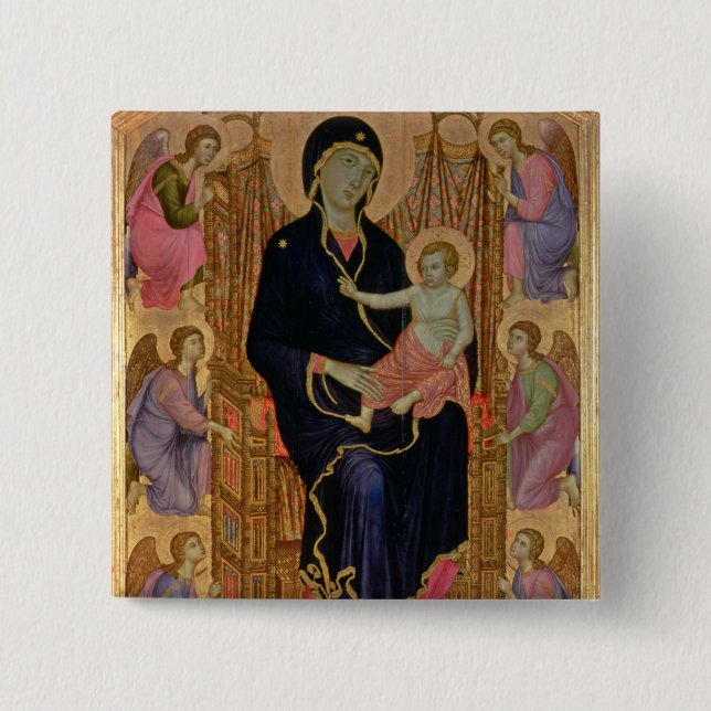 Madonna and Child (Rucellai Madonna) 1285 (tempera Pinback Button (Front)