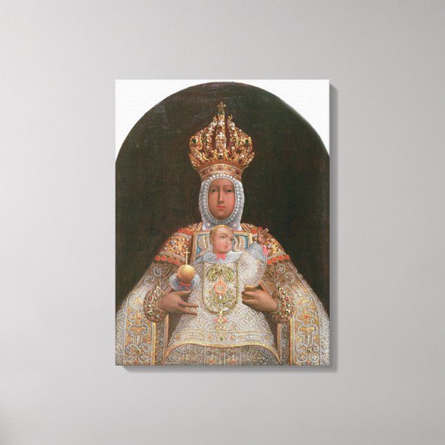 Madonna and Child, School of Cusco Canvas Print (Front)