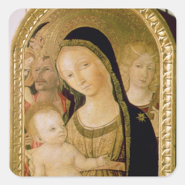 Madonna and Child Square Sticker (Front)