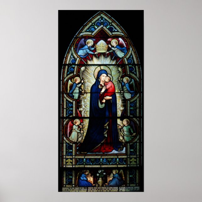 Madonna and Child Stained Glass Poster (Front)
