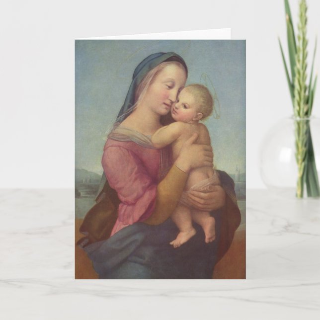 Madonna and Child (The Tempi Madonna) by Raphael Holiday Card (Front)