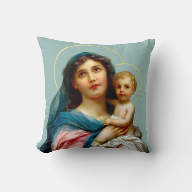 Madonna and Child Throw Pillow (Front)