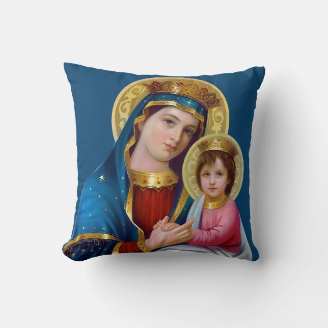 Madonna and Child Throw Pillow (Front)