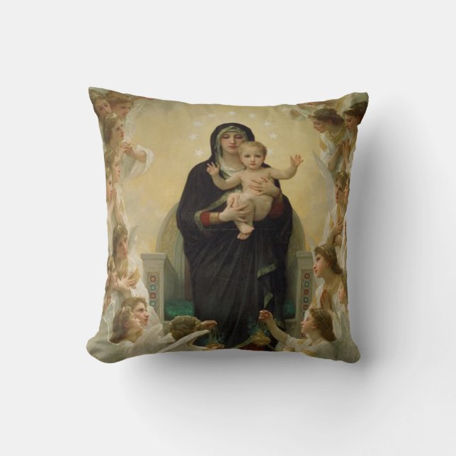 Madonna and Child Throw Pillow (Front)