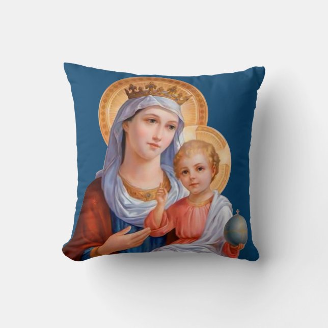 Madonna and Child Throw Pillow (Front)