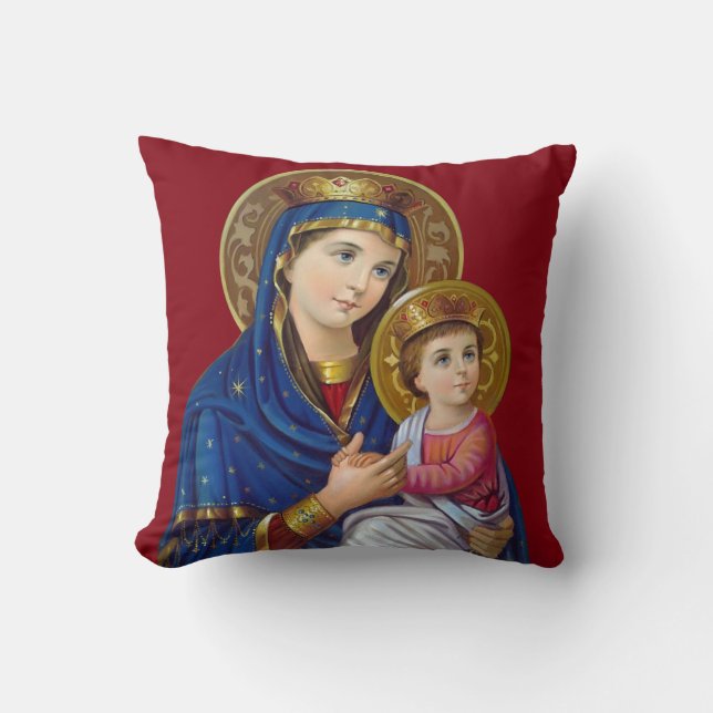 Madonna and Child Throw Pillow (Front)