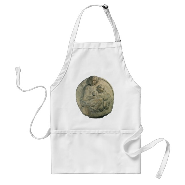Madonna and Child, Tondo Pitti by Michelangelo Adult Apron (Front)