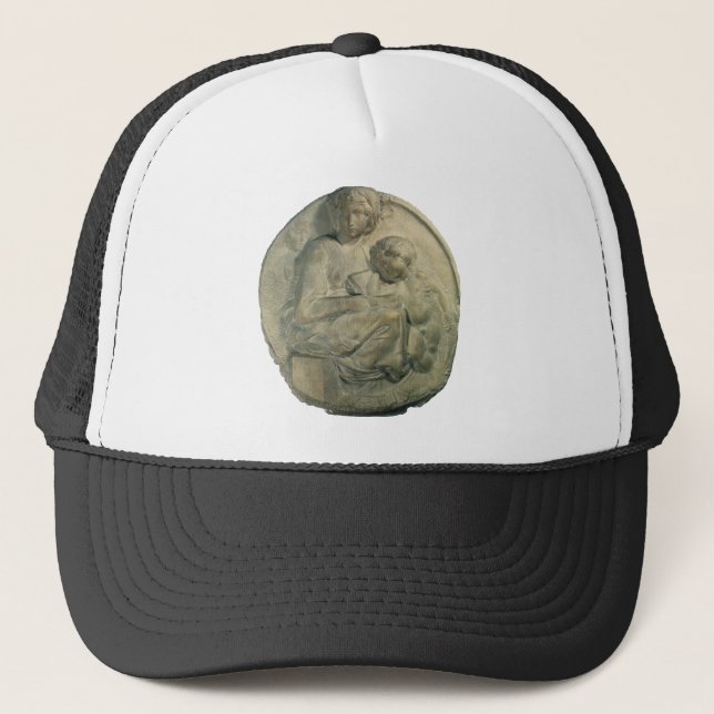 Madonna and Child, Tondo Pitti by Michelangelo Trucker Hat (Front)