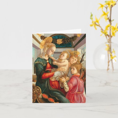 Madonna and Child Two Angels Botticelli Christmas Card