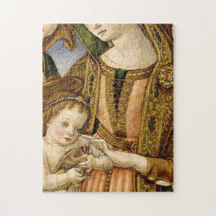 Madonna And Child Two Angels Vittorio Crivelli Jigsaw Puzzle