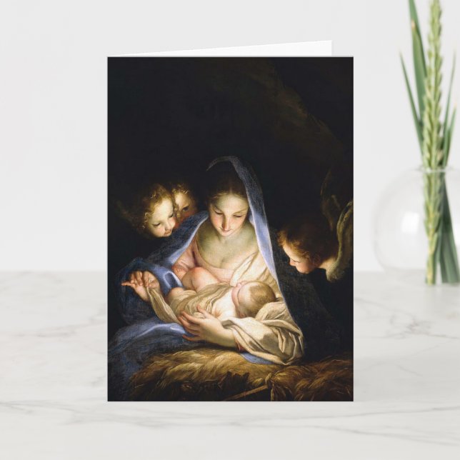 Madonna and Child Vintage Christmas Card (Front)