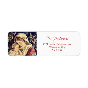 Madonna and Child Vintage Christmas Label