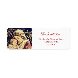 Madonna and Child Vintage Christmas Label