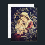 Madonna and Child Vintage Christmas Postcard<br><div class="desc">A lovely image of the Blessed Virgin Mary and Christ Child is from a vintage watercolor with baroque overtones. Enjoy the rich colors, details and warm, peaceful feel of this traditional style Christmas postcard. Your family, friends and associates will enjoy receiving this beautiful traditional religious card as you think of...</div>