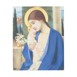 Madonna And Child Vintage Metal Wall Art
