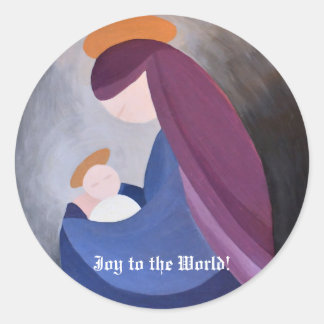 Madonna and Child vintage painting Classic Round Sticker