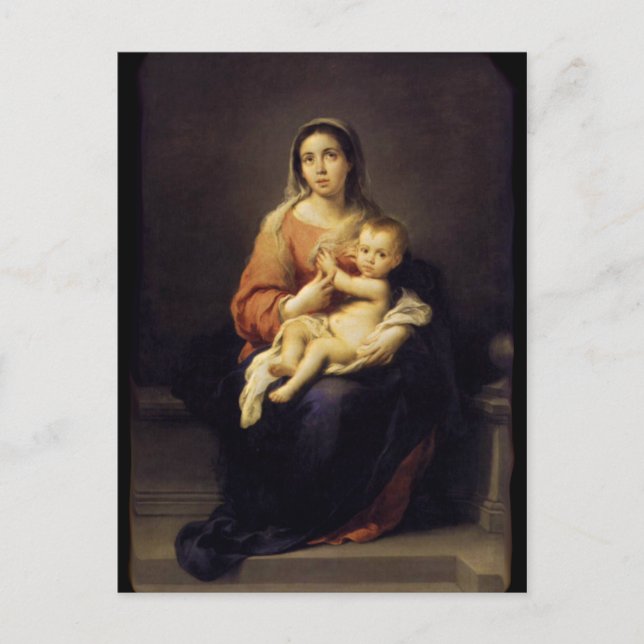 Madonna and Child - Virgin Mary - Murillo Postcard (Front)