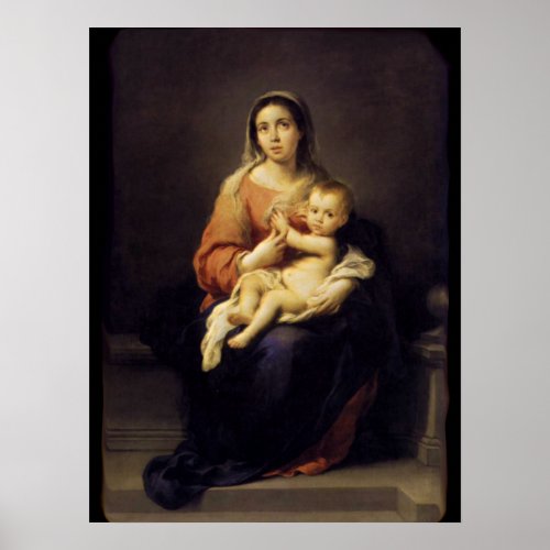 Madonna and Child _ Virgin Mary _ Murillo Poster