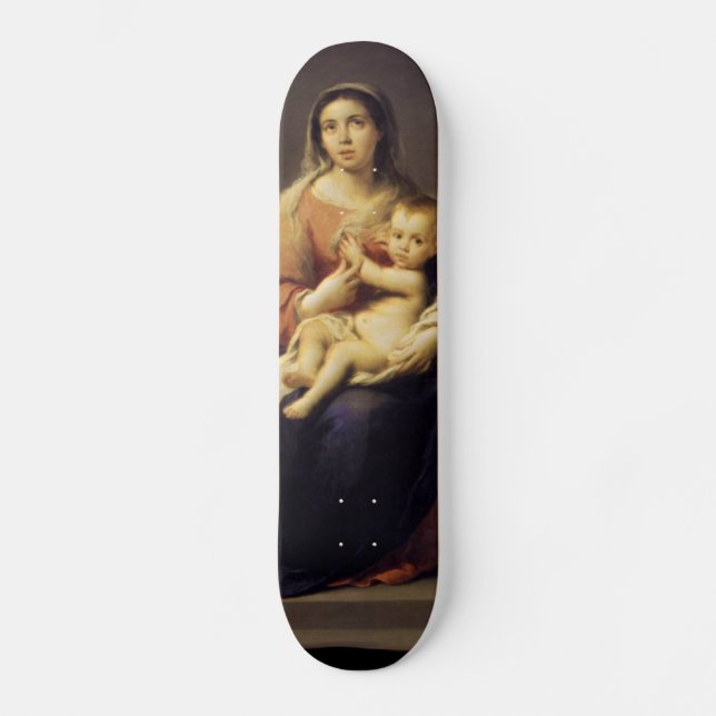 Madonna and Child - Virgin Mary - Murillo Skateboard Deck (Front)