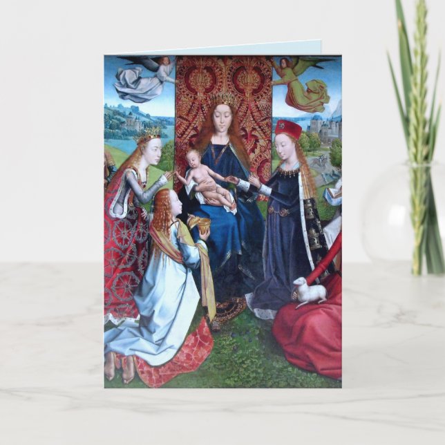 Madonna and Child with 3 Saints (detail; M 070) Card (Front)