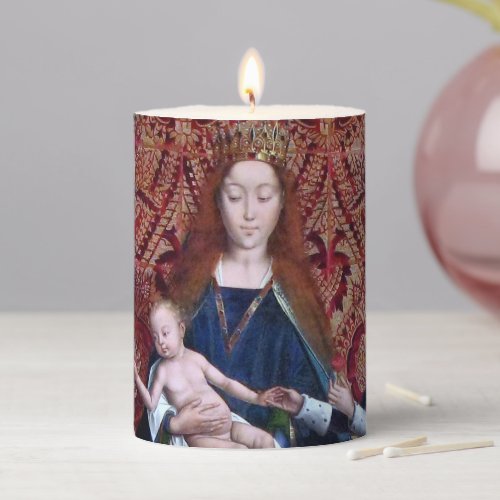 Madonna and Child with 3 Saints detail M 070  Pillar Candle