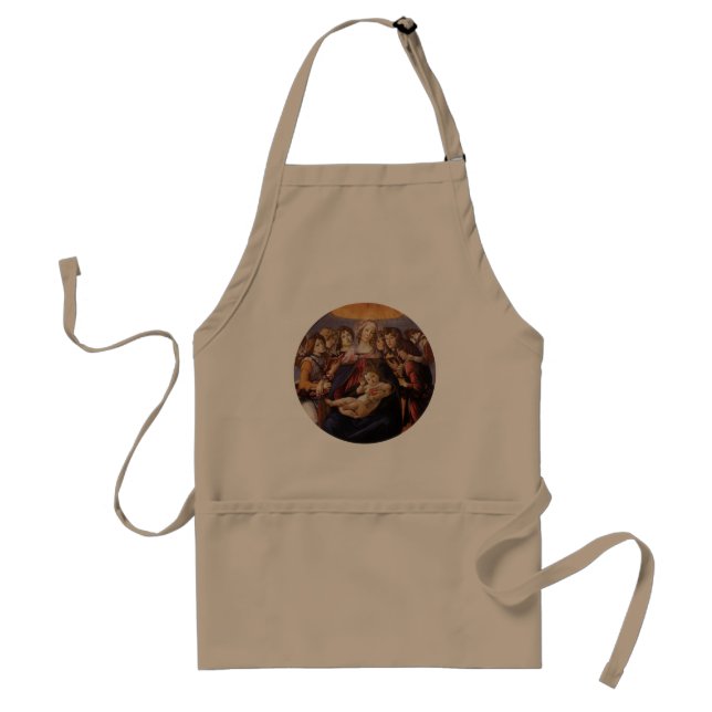Madonna and Child with Angels by Sandro Botticelli Adult Apron (Front)