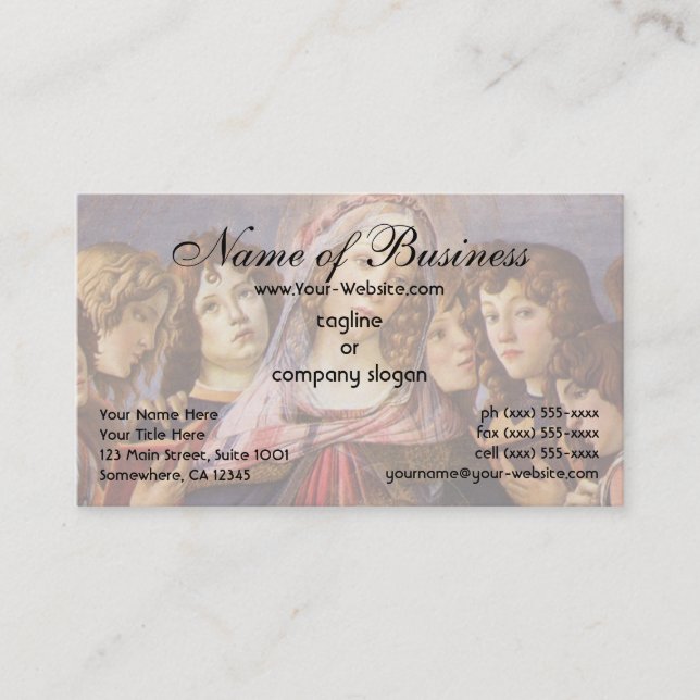Madonna and Child with Angels by Sandro Botticelli Business Card (Front)