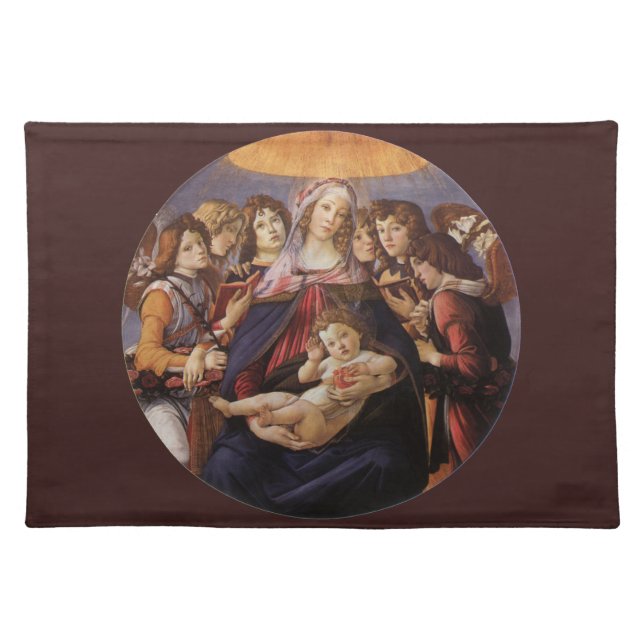 Madonna and Child with Angels by Sandro Botticelli Cloth Placemat (Front)