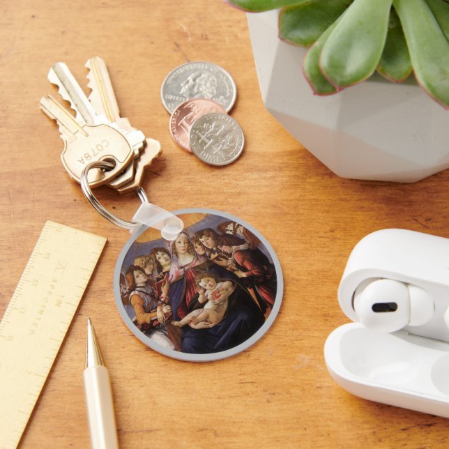 Madonna and Child with Angels by Sandro Botticelli Keychain (Desk)