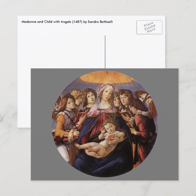 Madonna and Child with Angels by Sandro Botticelli Postcard (Front/Back)