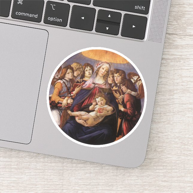 Madonna and Child with Angels by Sandro Botticelli Sticker (Detail)