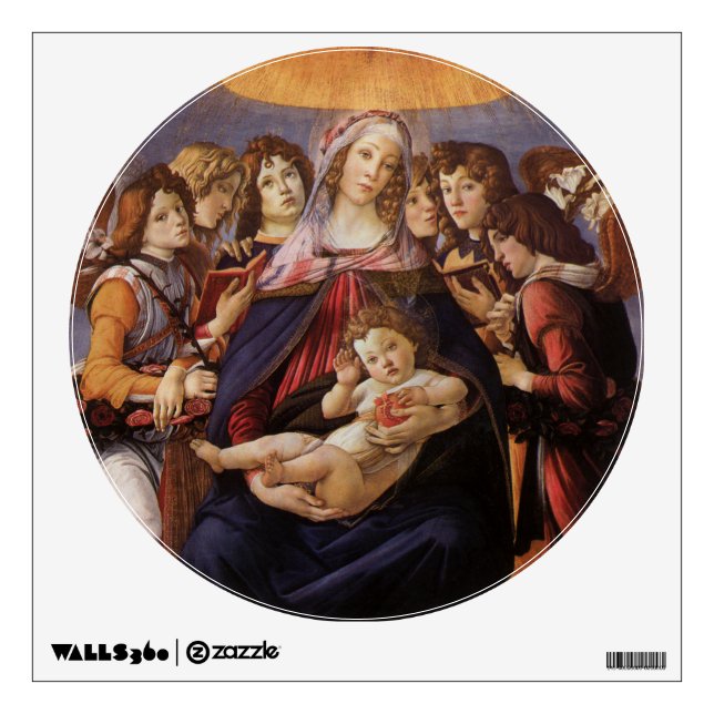Madonna and Child with Angels by Sandro Botticelli Wall Decal (Front)