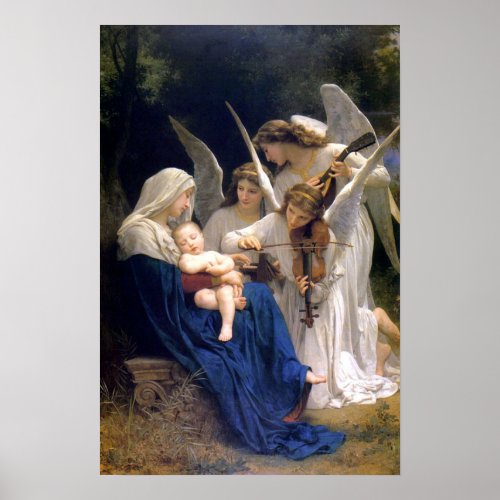 Madonna and Child with angels poster