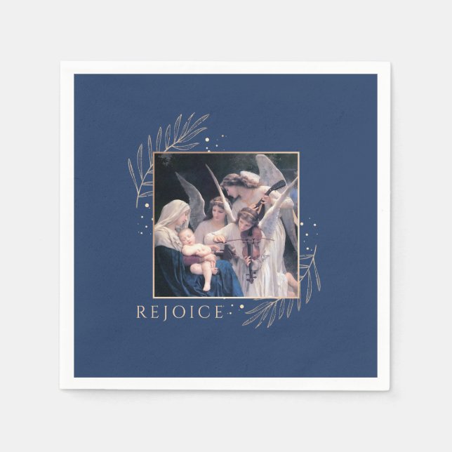 Madonna and Child with Angels Rejoice Napkins (Front)