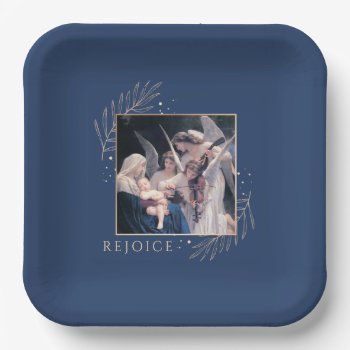 Madonna And Child With Angels Rejoice Paper Plates by DP_Holidays at Zazzle