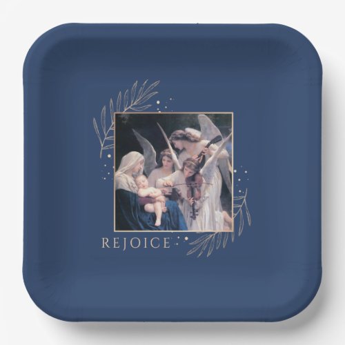 Madonna and Child with Angels Rejoice Paper Plates