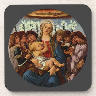 Madonna and Child with Eight Angels by Botticelli Drink Coaster