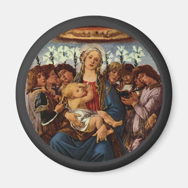 Madonna and Child with Eight Angels by Botticelli Magnet (Front)