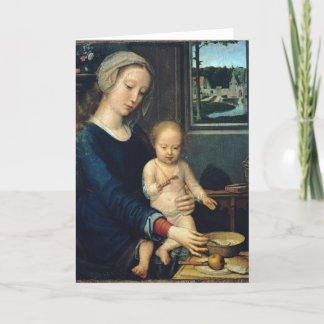Madonna and Child With Milk Soup - Gerard David Card