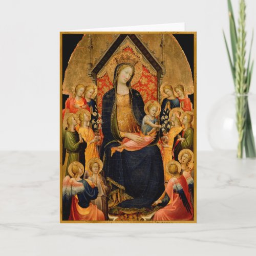 Madonna and Child with Musical Angels Holiday Card