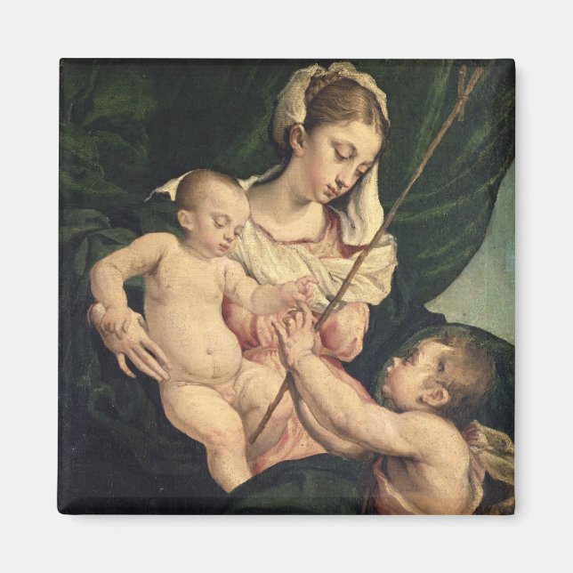 Madonna and Child with Saint John, c.1570 (oil on Magnet (Front)