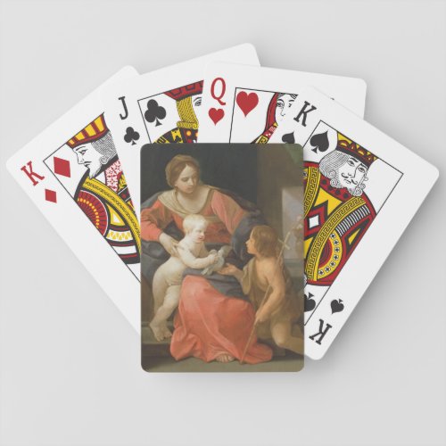 Madonna and Child with Saint John the Baptist Poker Cards