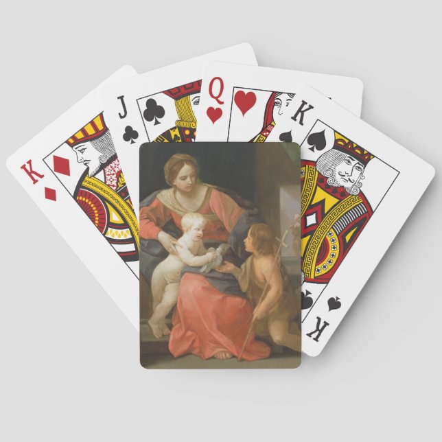 Madonna and Child with Saint John the Baptist Poker Cards (Back)