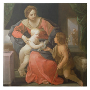 Madonna and Child with Saint John the Baptist Tile