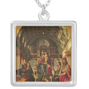 Madonna and Child with Saints, 1499 Silver Plated Necklace