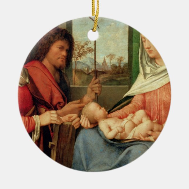 Madonna and Child with Saints 2 Ceramic Ornament (Front)